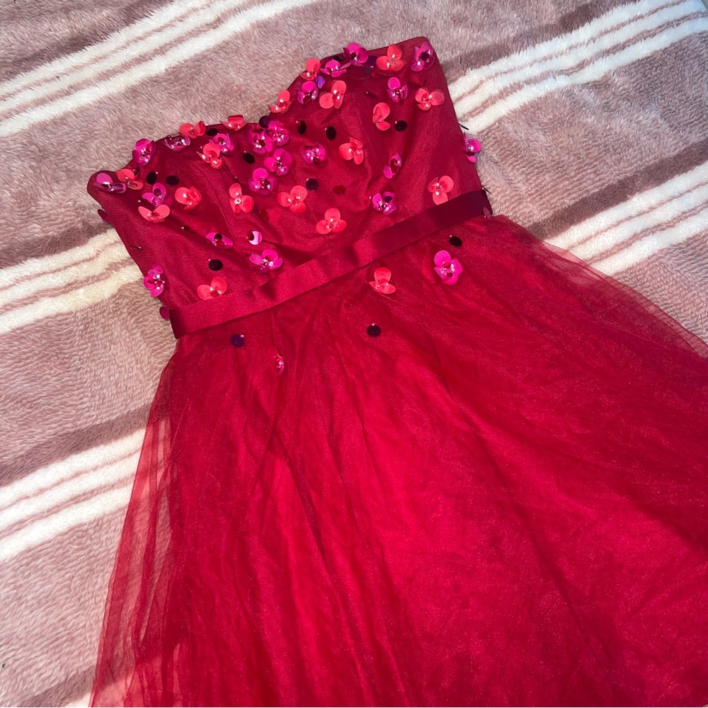 Cynthia Rowley Red Embellished Cocktail Dress